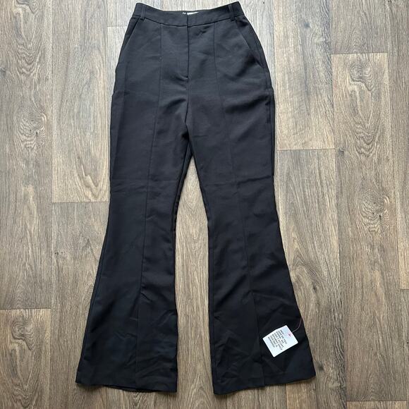Topshop Black High Waisted Split Leg Pants US Size 4 - Picture 1 of 9